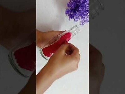 Quick and easy bottle painting????❤️ #shorts #youtubeshorts #shortvideo #bottlepainting #bottlearts
