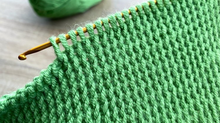 Super Very Easy Tunisian Crochet Knitting Model - Çok Kolay Tunus İşi Örgü Modeli ????????