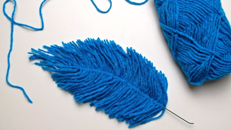 Woolen feather making | Yarn feather | DIY Room decor | Amazing Wool craft DIY ideas | Yarn crafts