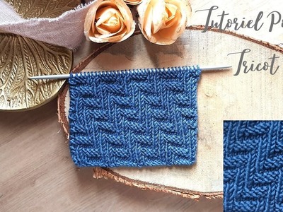 #195 Tutoriel Tricot: Point Escalier(ou Zigzag).Knitting Tutorial: Stitch Stitch (or Zigzag) Maïlane