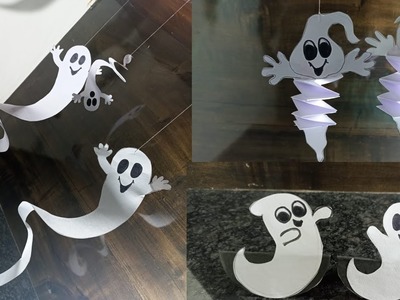 3 Easy Halloween Crafts.DIY Ghost Paper Craft