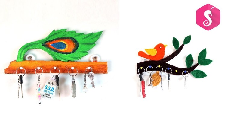 3 Key Holder ideas that you can make at Home l DIY Key Hanger l Sonali's Creations