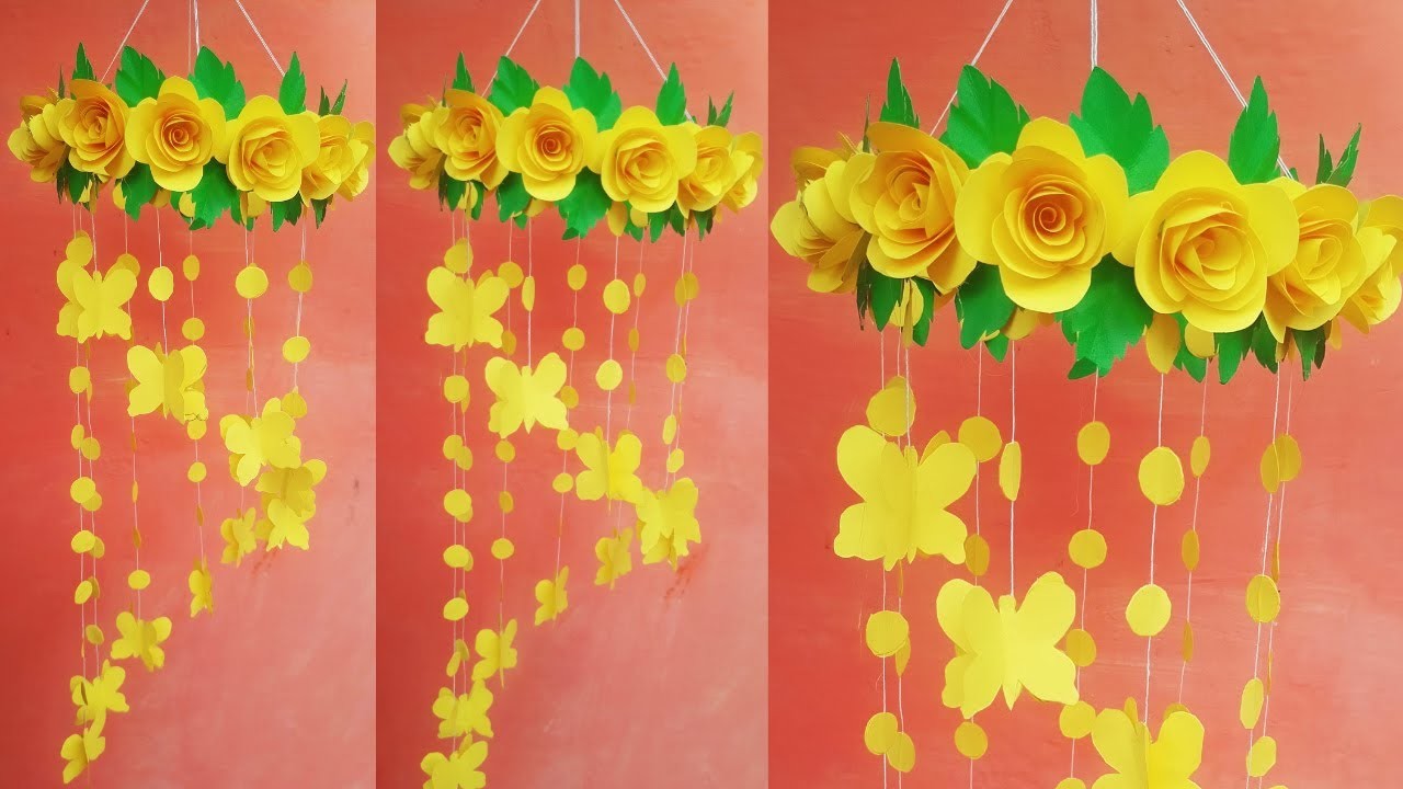 A4 Nirmana.biththi sarasili nirmana.paper flower wall decor.paper wall ...