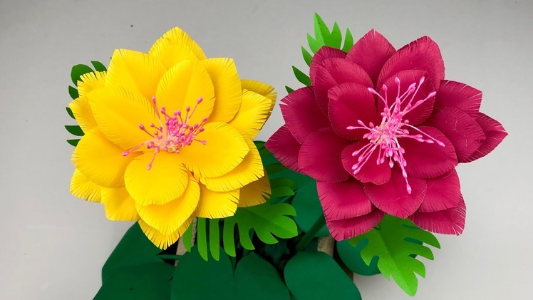 Beautiful Paper Flower Making | Home Decor | Paper Flowers | Paper Crafts For School | Paper Craft