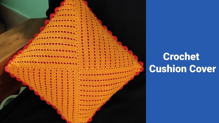 Crochet Cushion. Pillow Cover (English Tutorial) -3. .