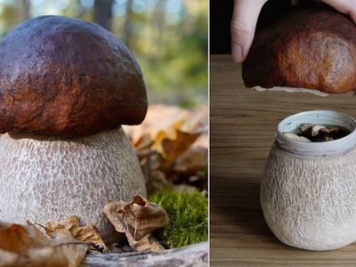 DIY Gift idea. Big mushroom (Boletus) with a surprise inside.
