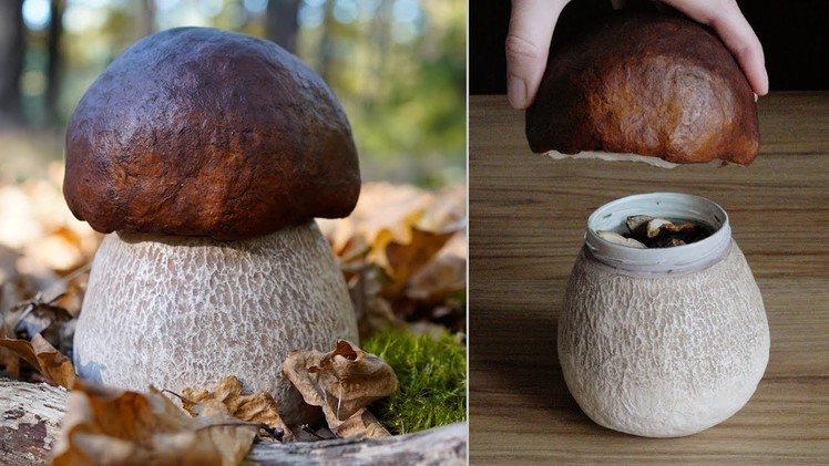 DIY Gift idea. Big mushroom (Boletus) with a surprise inside.