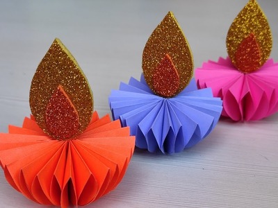 Diya Making With Paper | Paper Diya Decoration | DIY | Diwali Decoration Ideas |