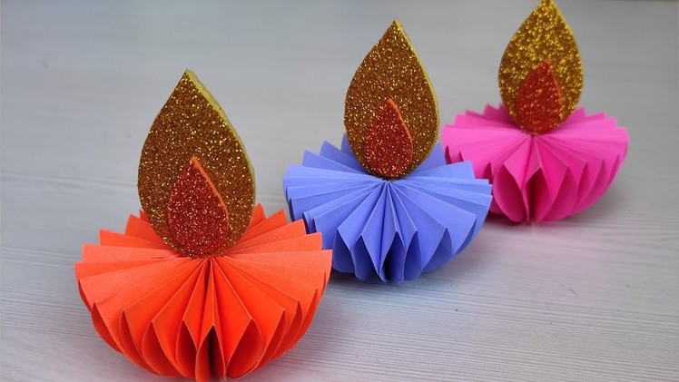 Diya Making With Paper | Paper Diya Decoration | DIY | Diwali Decoration Ideas |