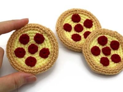 Easy Crochet Amigurumi Tutorial - Pizza