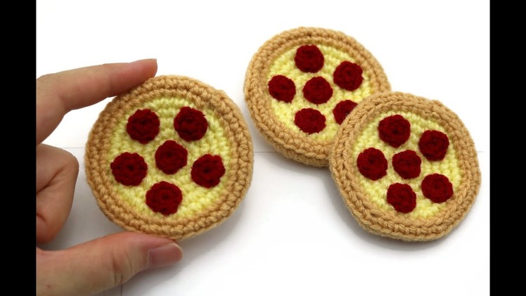 Easy Crochet Amigurumi Tutorial - Pizza