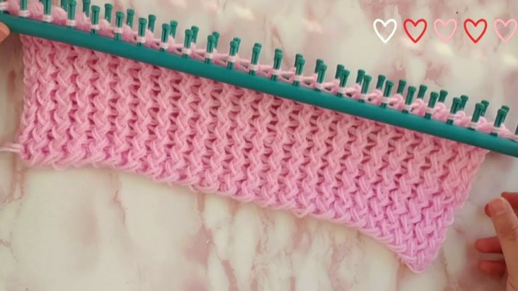 Easy loom knit baby blanket|بطانية بيبي بالنول المستطيل(النول المستطيل) loom knitting youtube