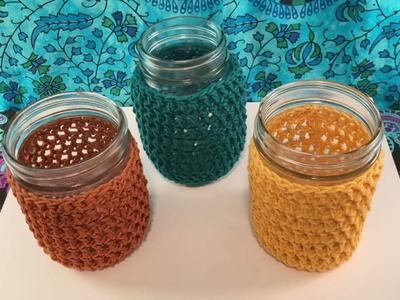 How To Crochet a Mason Jar Cover Video Tutorial Step By Step