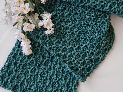 HOW TO CROCHET HONEYCOMB STITCH SCARF TUTORIAL