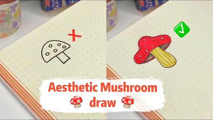 How to draw an aesthetic mushroom ???? #shorts