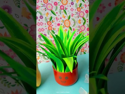 How to make artificial plants ☘️????| by reusing old caps???? |paper craft