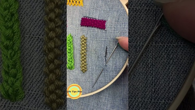 How to patch up clothes？Amazing Embroidery Stitches For Beginners.Guide to Sewing. #shorts