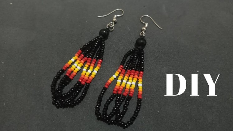 Loop beaded earrings tutorial with Seed beads