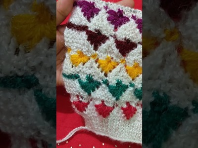 Multicolour sweater design.#flower  #knitting #design