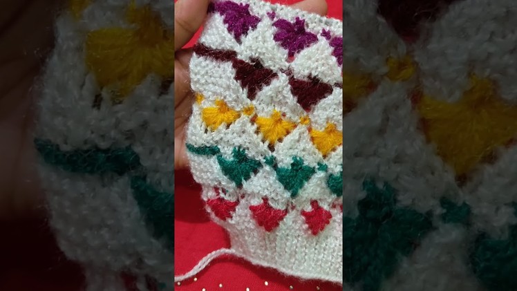 Multicolour sweater design.#flower  #knitting #design