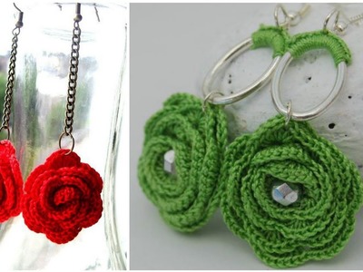 New design new ideas of crochet earrings patterns for ladies #crochetearings