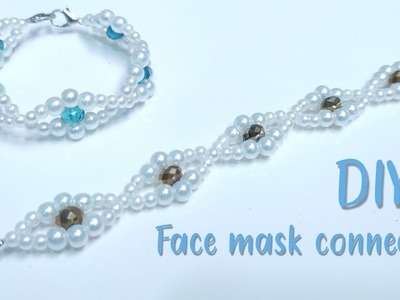 Tutorial membuat Konektor masker mutiara. beaded bracelet tutorial.diy face mask connector