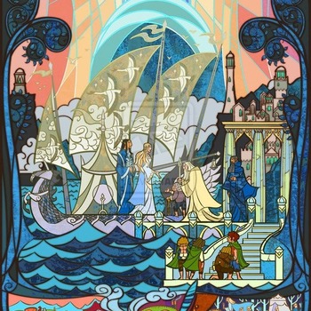 counted cross stitch pattern LOTR stained glass -  276 x 386 stitches CH1013