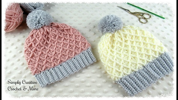 Crochet Diamond Stitch Hat | Toddler Hat