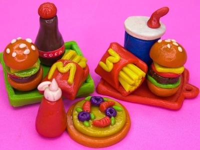 DIY How to Make Polymer Clay Miniature Mc's Donal Fast Food ❤️ Miniature Fast Food Clay Tutorial