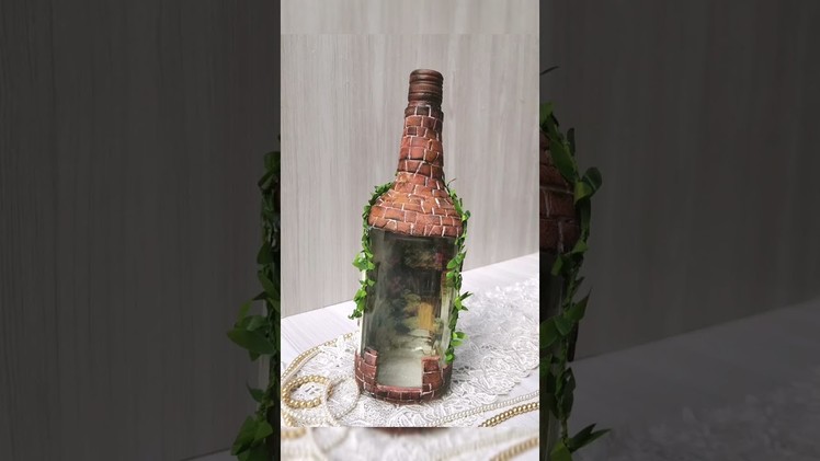 Diy Waste Glass Bottle Decoration Craft Ideas|DIY Home Decor Ideas With Glass Bottles|Decoupage