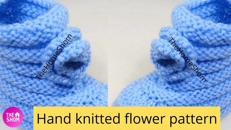 Easy knitted flower pattern in 3 rows,aasan flower banane ka tarika,motif knitting,the home shom