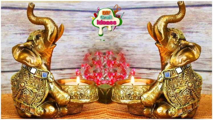 Elephant diya holder best out of waste diwali decor | Diwali Decor | Home Decor | Arush crafts