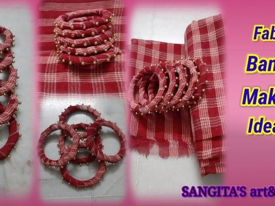 Fabric Bangle Making Ideas. Gamcha Jewellery. Puja Special Jewellery Make At Home. DIY Bangle Making