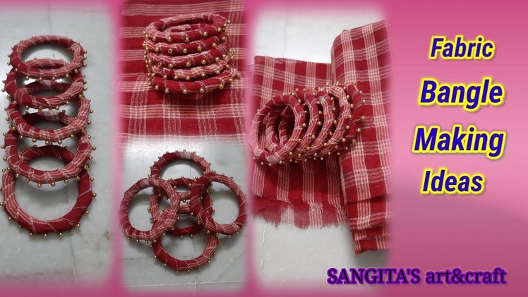 Fabric Bangle Making Ideas. Gamcha Jewellery. Puja Special Jewellery Make At Home. DIY Bangle Making