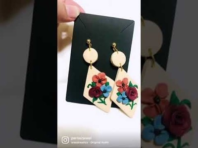 Floral bouquet polymer clay earrings- handmade custom earrings