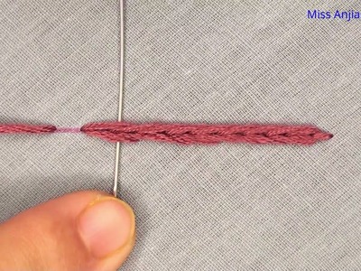 Heavy Chain Stitch Tutorial, Hand Embroidery Basic Stitch, Embroidery for Beginners