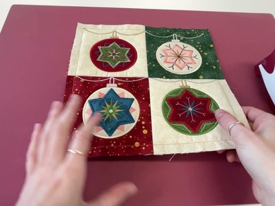 How to Embroider a Christmas Bauble Placemat - October Kiss Sew Along Tutorial
