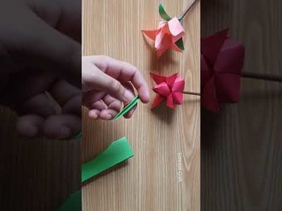 How to Make a Paper Tulip |  Origami Flower Tulip | #Shorts | Easy  Paper  Tulip Making At Home