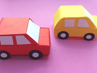 How To Make Easy Paper Toy CAR For Kids. Nursery Craft Ideas. Paper Car Craft. KIDS crafts. CAR