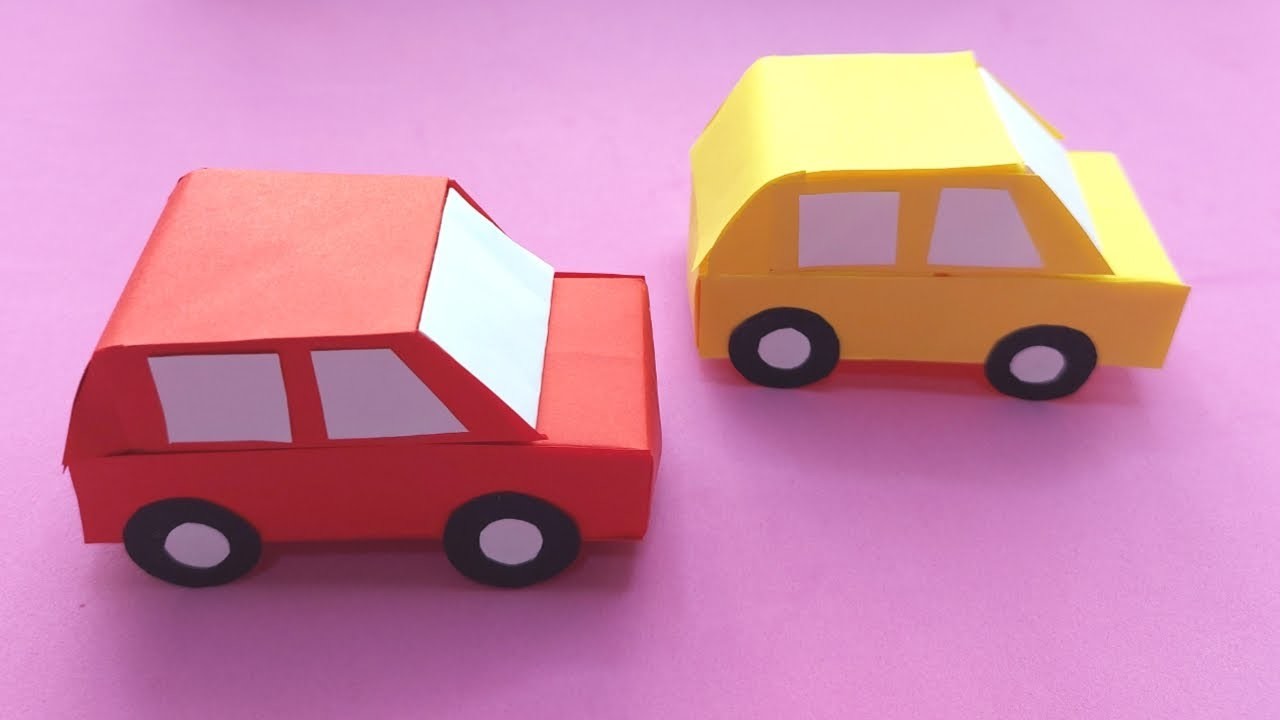 How To Make Easy Paper Toy CAR For Kids. Nursery Craft Ideas. Paper Car ...