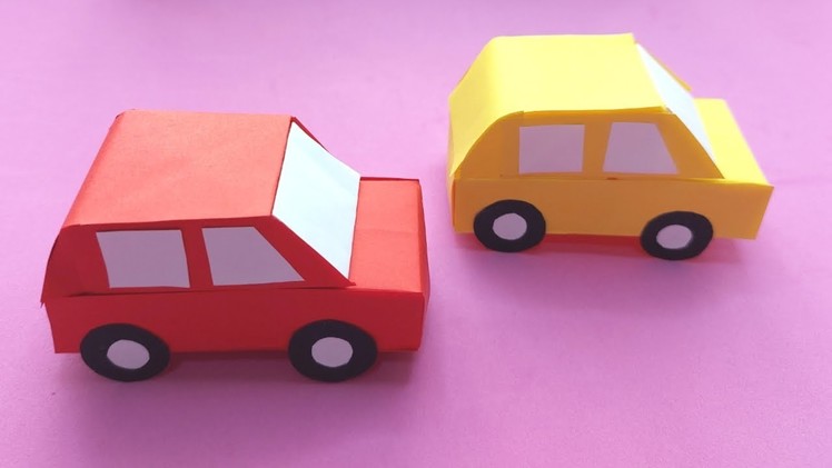 How To Make Easy Paper Toy CAR For Kids. Nursery Craft Ideas. Paper Car Craft. KIDS crafts. CAR