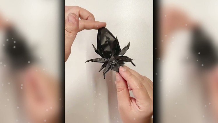 ORIGAMI HOW TO MAKE BLACK SPIDER