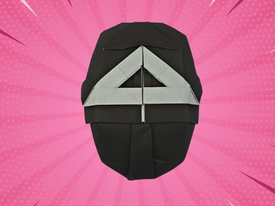 Origami Squid Game Soldier Mask - How to make Squid game mask from papel