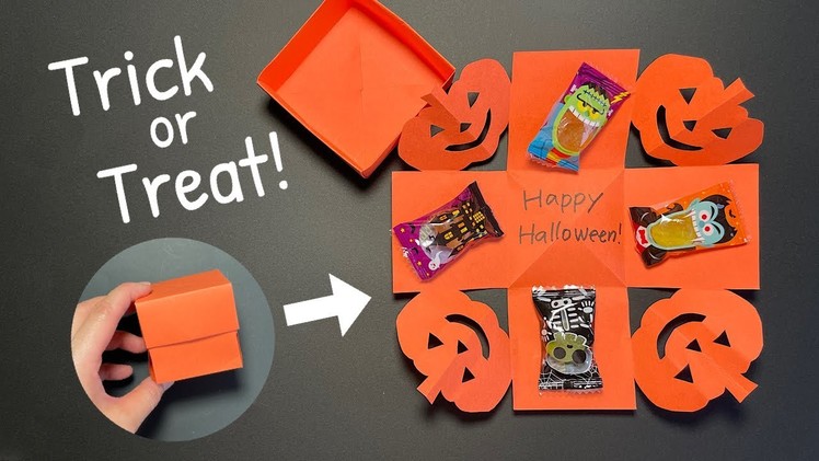 Paper Pumpkin Box | Halloween Surprise Box | Origami Pumpkin | DIY Halloween Paper Craft