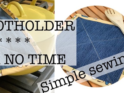 Potholder in no time-a simple sewing project for you. .or give them away!-repurposed denim