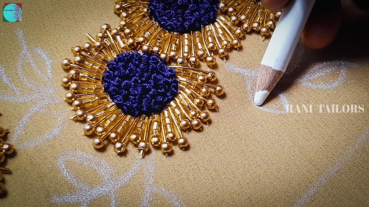 Simple beautiful thread and bead work using normal needle