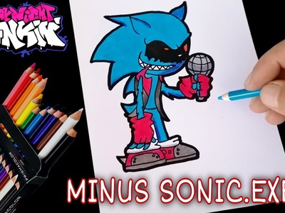 COMO DIBUJAR A MINUS SONIC.EXE DE FRIDAY NIGHT FUNKIN | how to draw minus sonic.exe from fnf