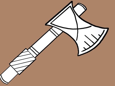 Cómo dibujar un Hacha paso a paso | How to draw an ax