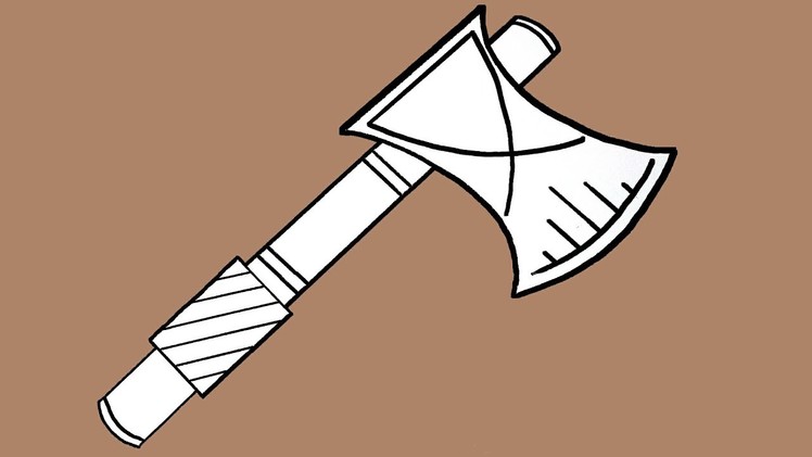 Cómo dibujar un Hacha paso a paso | How to draw an ax