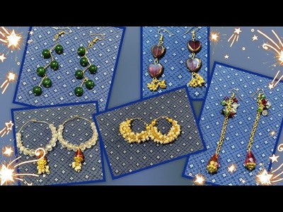 Cute fancy earrings || Daily wear and party wear earrings|| DIY earrings